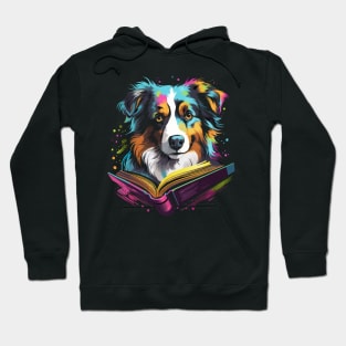 Australian Shepherd Reads Book Hoodie